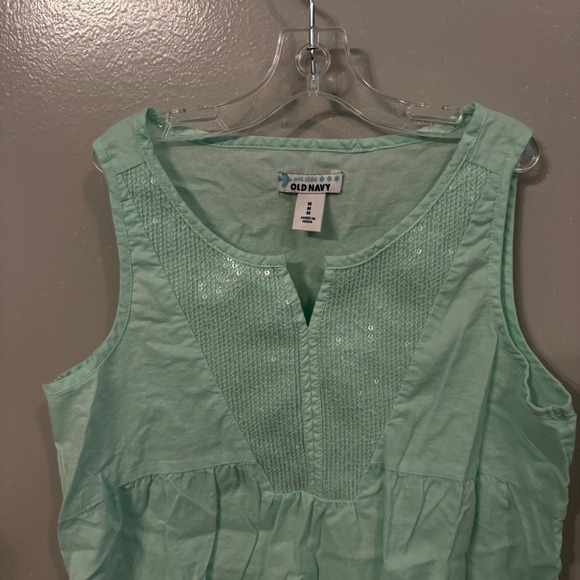 Old Navy Set of 2 Sleeveless Top Orange Teal Sequin Embellished (Girls Medium 8) - Picture 10 of 11